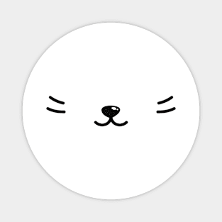 Cute Cat Face Mask - Lover of Cats (White) Magnet